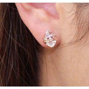 The Crystal Dream Gold plated wrapped lab created sapphire earrings